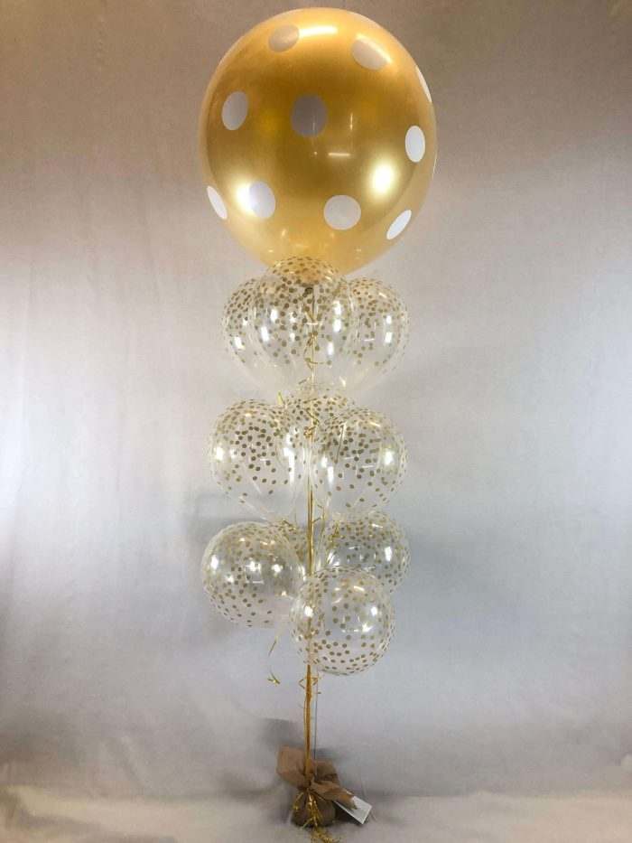 Ramo globos cristal efecto confeti